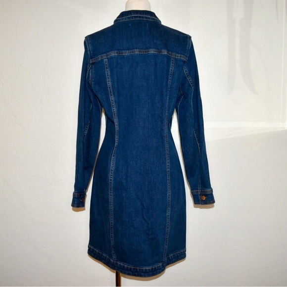 MADEWELL Denim Seamed Button-Front mini Dress long sleeve - Picture 2 of 13